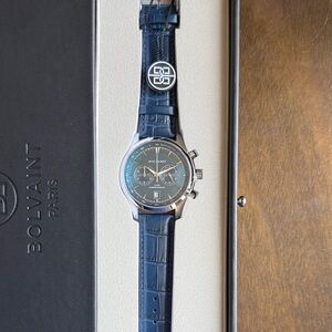 Men's Blue Leather Watch